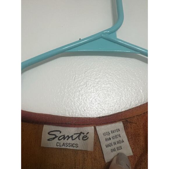 Vintage Sante Classics Kaftan Poncho Rayon Abstract art Open Sides - Picture 3 of 4